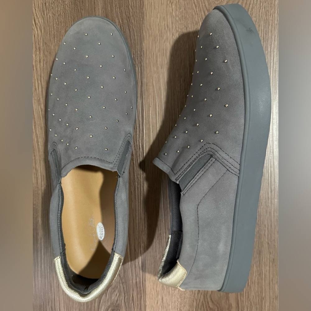 Dr. Scholl's Women's Gray/Gold Studded Slip-On Flats US 11 M - Picture 3 of 13
